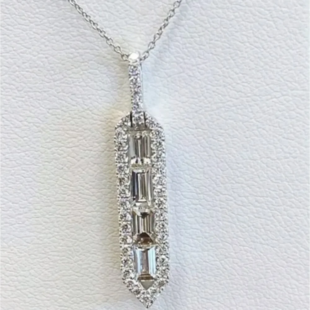 NEW  zirconia  silver plated fashion pendant and 18